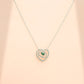 Heart-Shaped 925 Sterling Silver Green Quartz & Moissanite Chain Pendant for Women