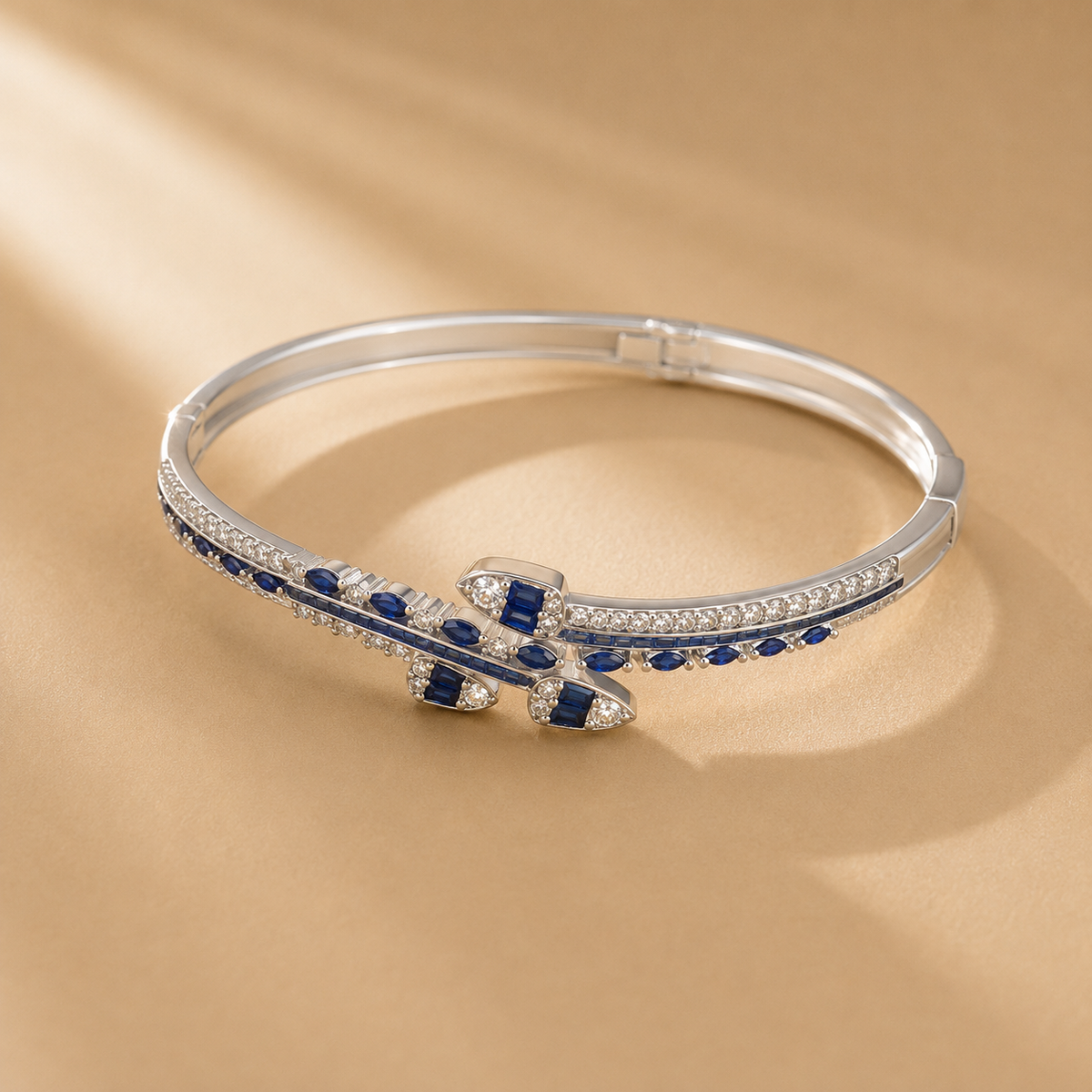 925 Silver Blue Gemstone Bracelet for Women