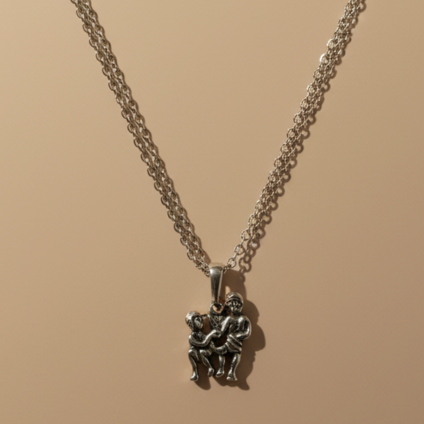 925 Sterling Silver Hanuman Pendant Necklace | Hindu God Hanuman Charm | Oxidized Silver Religious Jewellery | 16 inch chain