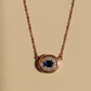 925 Sterling Silver Blue Quartz with Moissanite Oval Gemstone Chain Pendant for Women