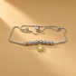 Floral Sunflower 925 Sterling Silver with Beaded Detail Bracelet for Women