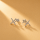 Criss Cross 925 Sterling Silver with Moissanite Statement Stud Earrings for Women
