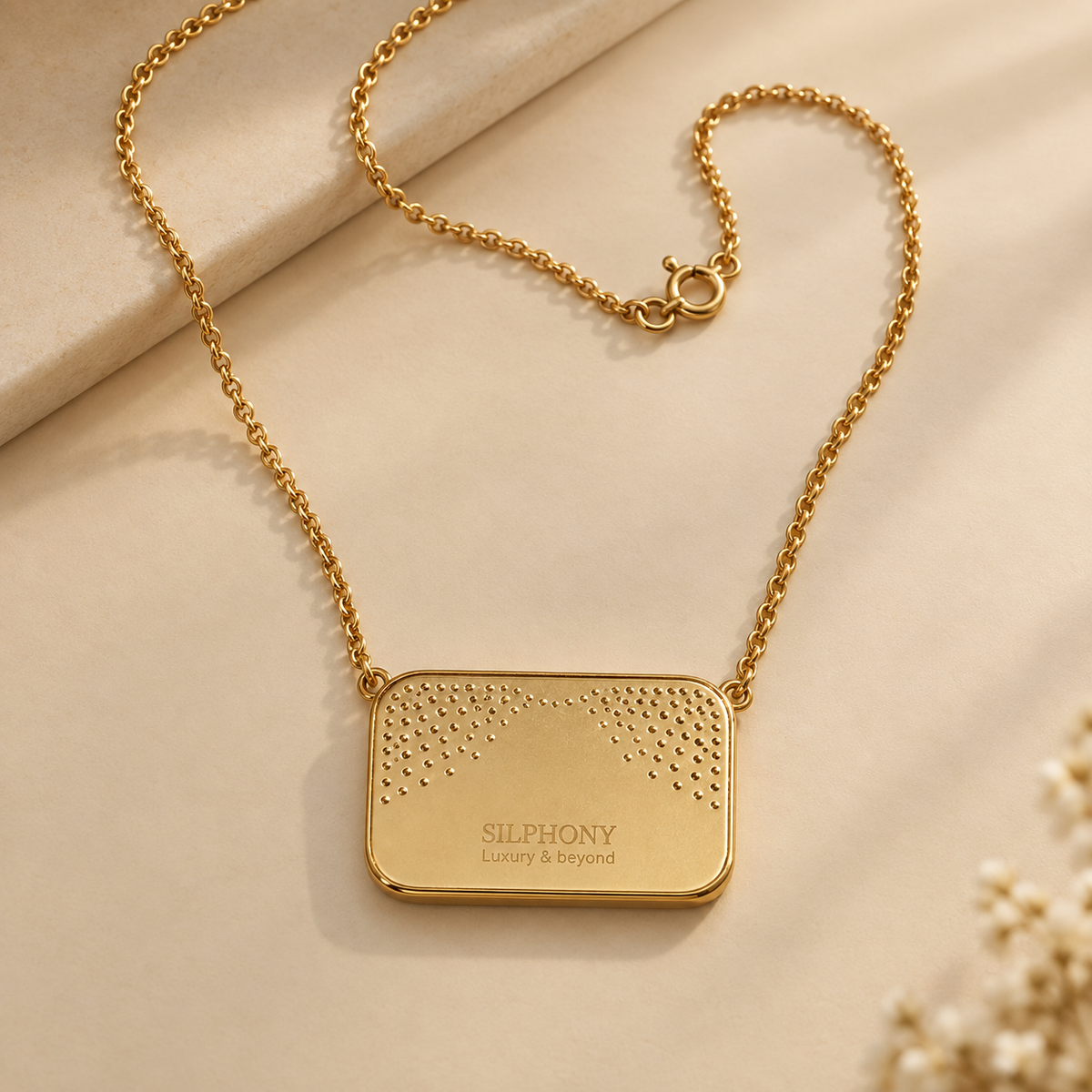 Lotus Enamel Pendant With Chain