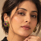 One-of-One 92.5 Silver Amethyst Enamel Square Stud Earrings