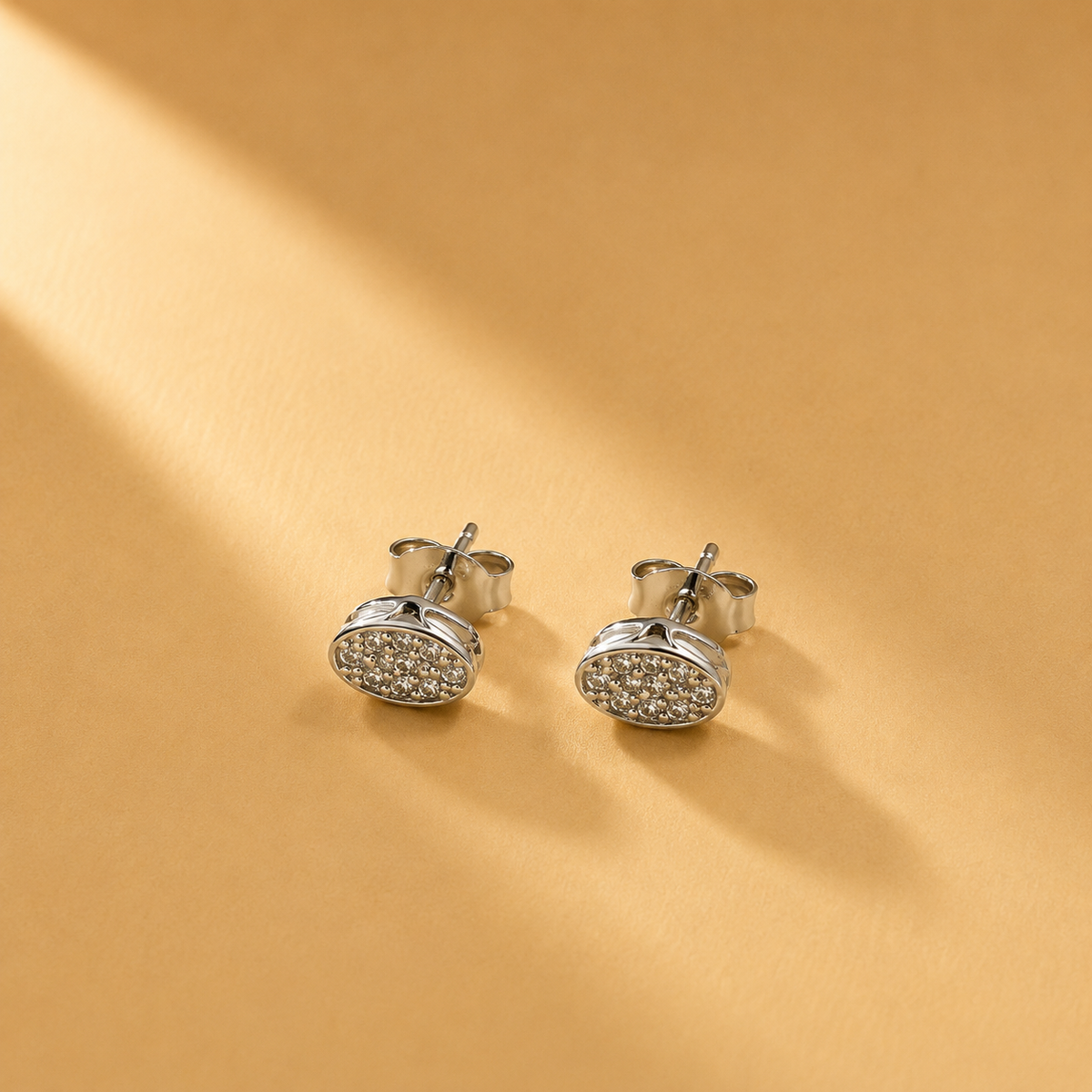 925 Sterling Silver Moissanite Oval Stud Earrings For Women