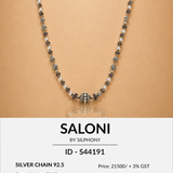 Oxidized Silver Pendant with Pearl Moissanite Quartz Chain