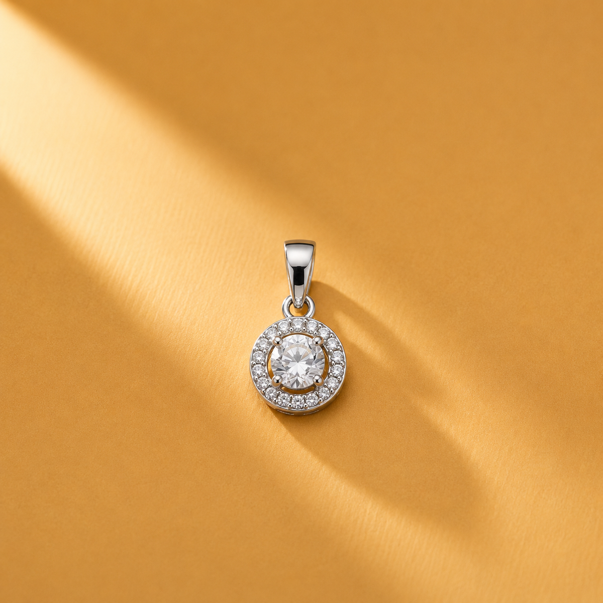 925 Sterling Silver Moissanite Round Solitaire Pendant