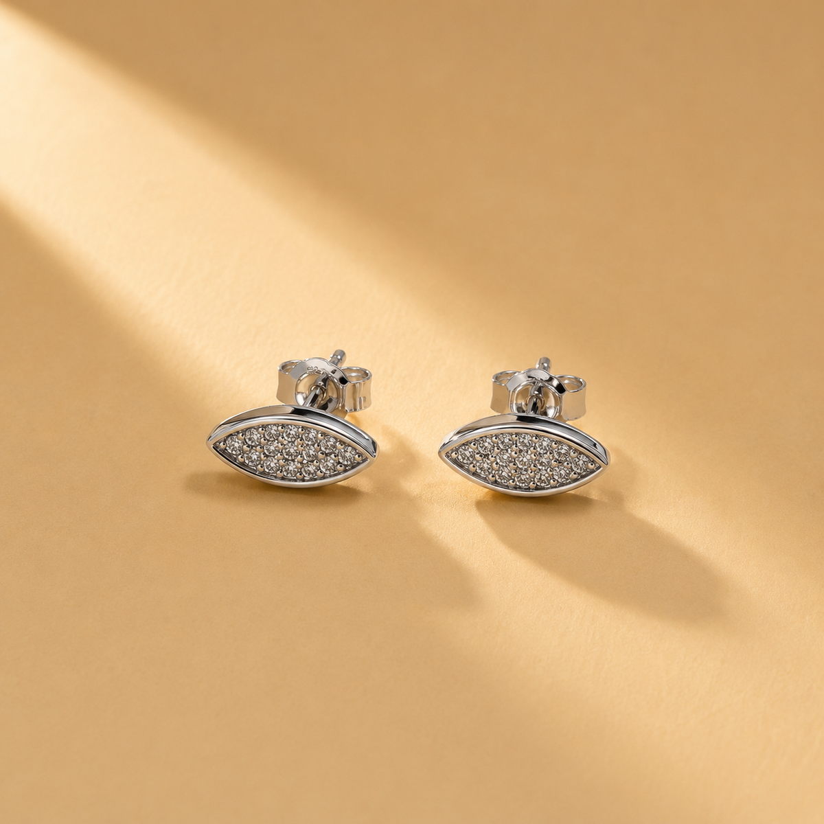 Leaf 925 Sterling Silver Moissanite Stud Earrings for Women