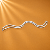 925 Sterling Silver Double-Chain Wave Anklet