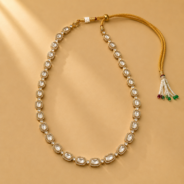 925 Sterling Silver Polki & Moissanite Traditional Statement Jewellery