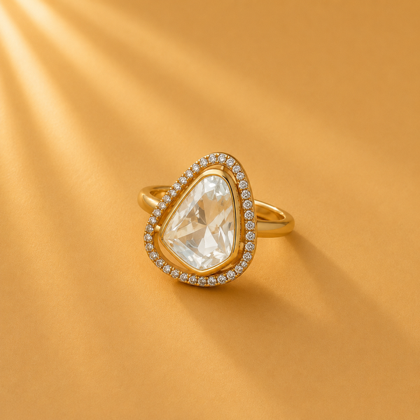 925 Sterling Silver Pear-Shaped Moissanite Ring