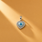 Heart Evil Eye 925 Sterling Silver with Moissanite Statement Pendant