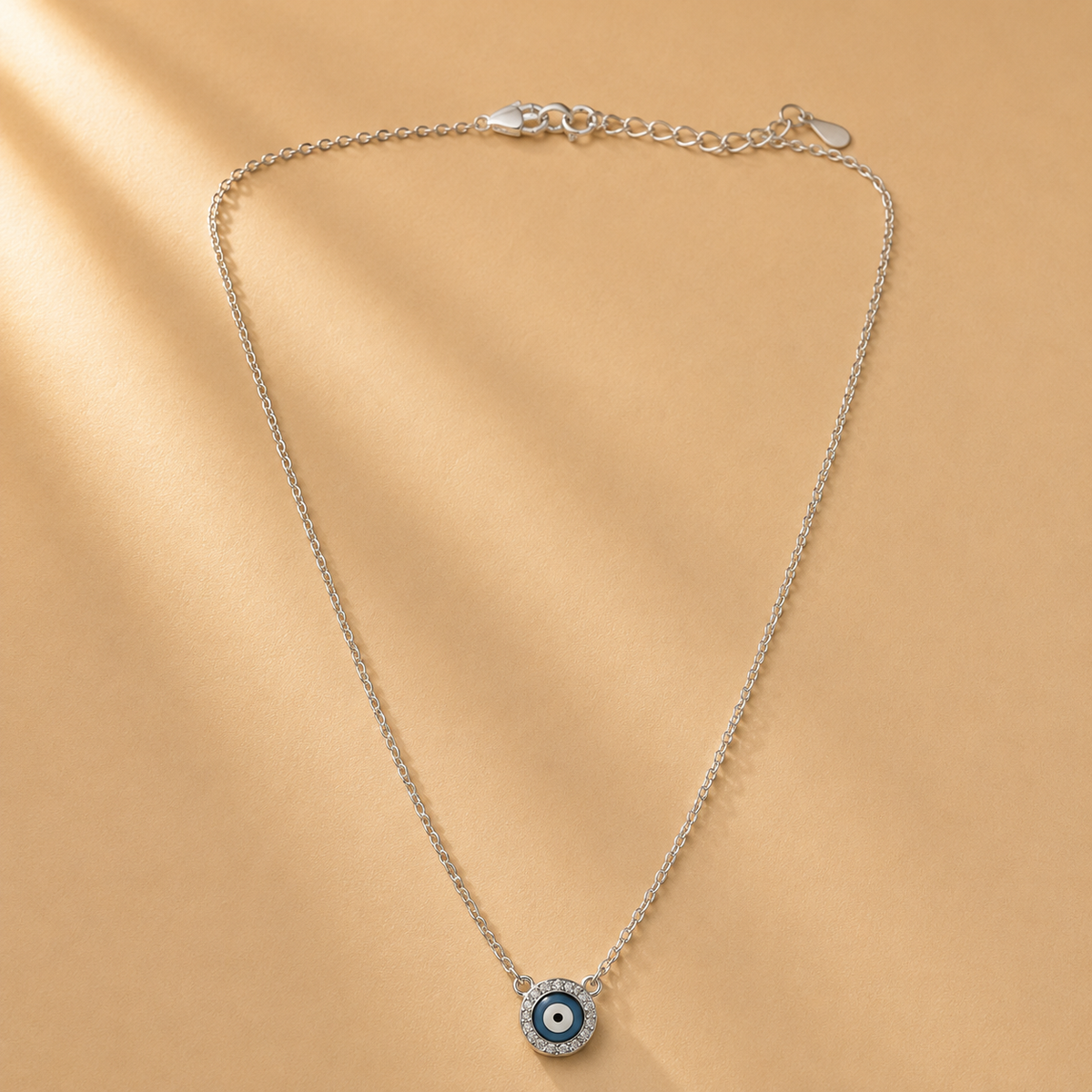 925 Sterling Silver Evil Eye Chain Pendant For Women