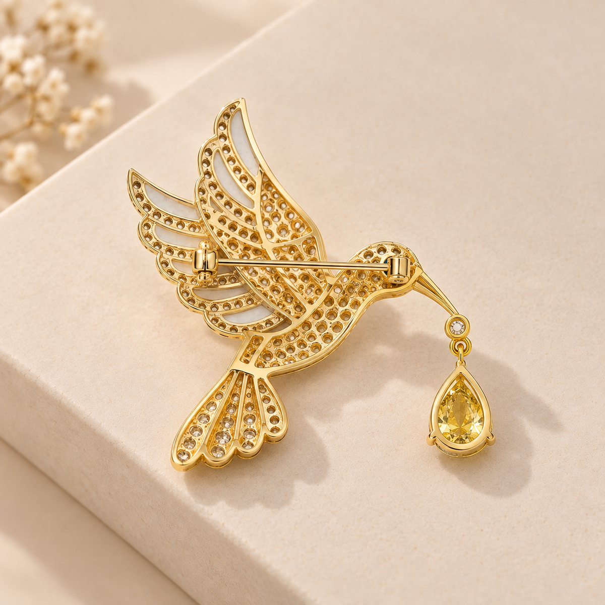925 Sterling Silver Hummingbird Brooch