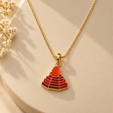 Fire Flame Red Enamel Silver Pendant Premium Spiritual Charm No Chain