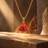 Fire Flame Red Enamel Silver Pendant Premium Spiritual Charm No Chain