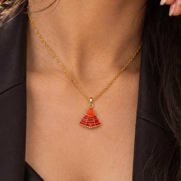 Fire Flame Red Enamel Silver Pendant Premium Spiritual Charm No Chain