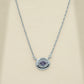925 Sterling Silver Purple Quartz & Moissanite Oval Gemstone Halo Chain Pendant