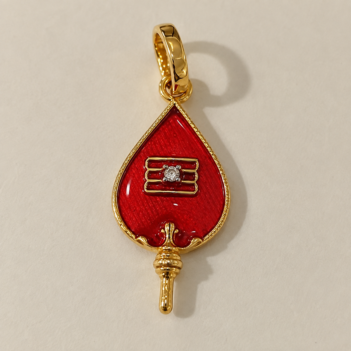 Lord  Murugan Vel Pendant with Red Enamel