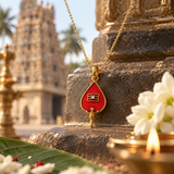 Lord  Murugan Vel Pendant with Red Enamel