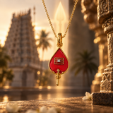 Lord  Murugan Vel Pendant with Red Enamel