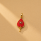 925 Sterling Silver Red Enamel Traditional Indian Teardrop Pendant