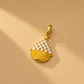 925 Silver Artistic Pendant With Gold & White Enamel & Mossianite  | Hallmarked Jewellery
