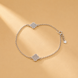 925 Sterling Silver with Moissanite Clover Bracelet