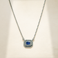 925 Sterling Silver Blue Quartz & Moissanite Chain Pendant