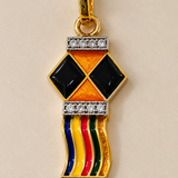 Multicolor Enamel Kite Pendant Chain with Gemstone Sparkle