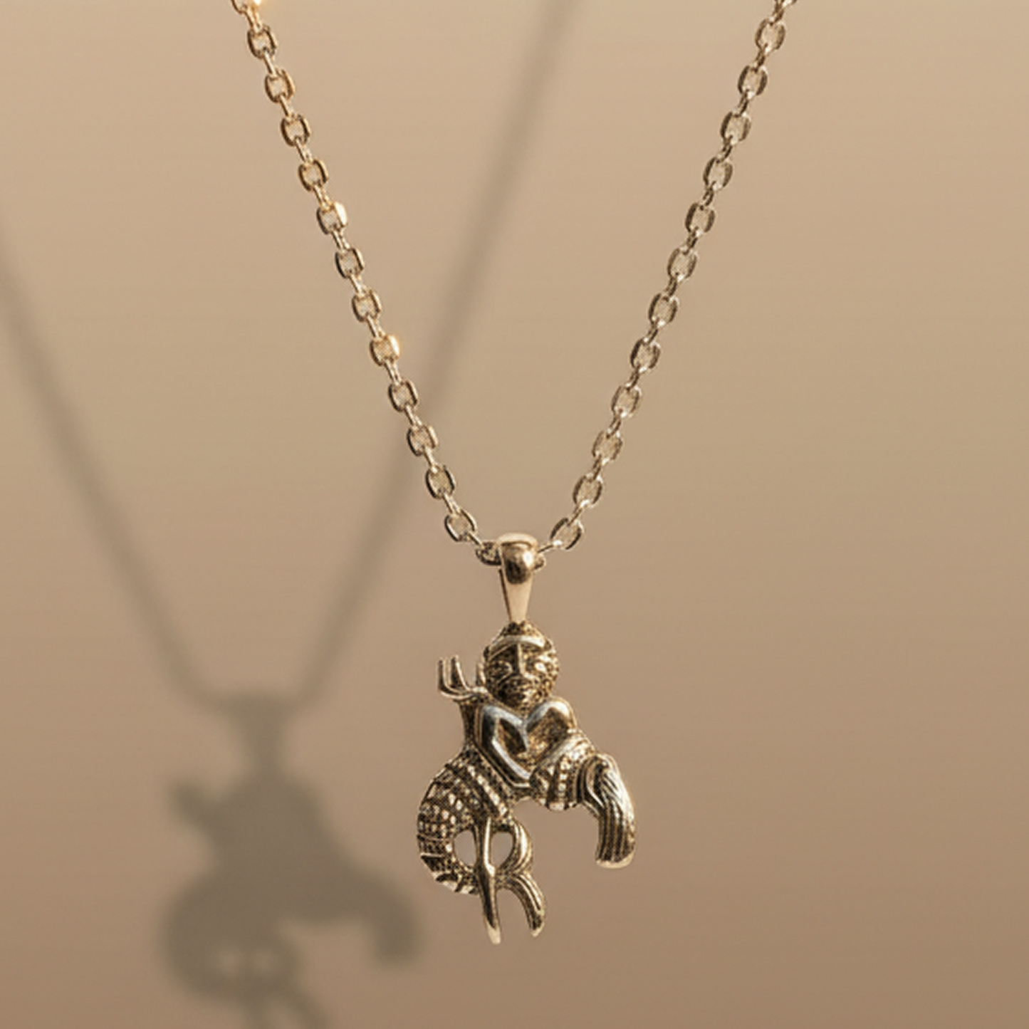 925 Sterling Silver Hanuman Pendant Necklace | Spiritual Religious Jewelry | 16 Inch Chain | Hallmarked