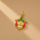 925 Sterling Silver Krishna-Inspired Pendant | Multicolor Enamel & Moissanite | Hallmarked Jewellery
