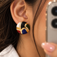 One-of-One 92.5 Silver Multicolor Enamel Dome Stud Earrings