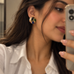 One-of-One 92.5 Silver Multicolor Enamel Dome Stud Earrings