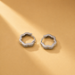 Flower Hoop 925 Sterling Silver Floral with Moissanite Statement Huggie Earrings