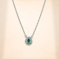 925 Sterling Silver Green Quartz & Moissanite Teardrop Statement Chain Pendant