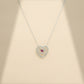 925 Sterling Silver Heart with Pink Quartz & Moissanite Chain Pendant