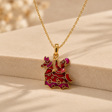 Traditional Meenakari Horse Rider Pendant Gold Plated Ethnic Enamel Folk Jewelry