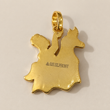 Traditional Meenakari Horse Rider Pendant Gold Plated Ethnic Enamel Folk Jewelry