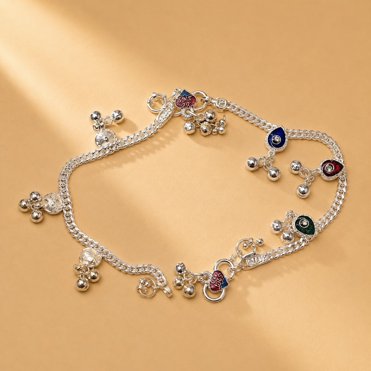925 Sterling Silver Multicolour Charm Child Payal