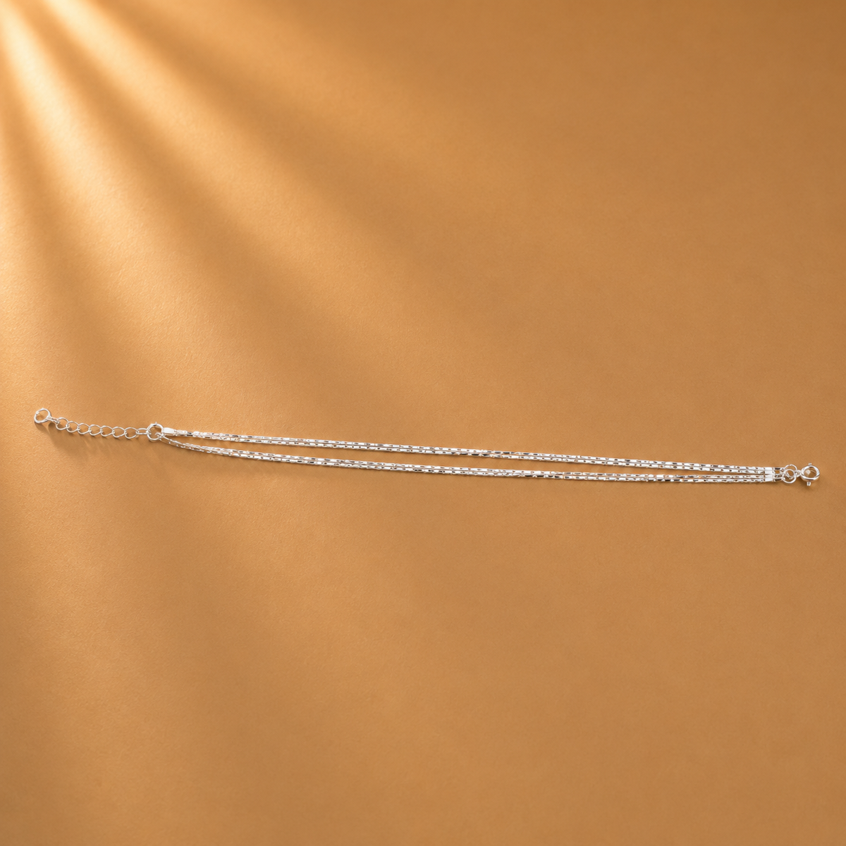 925 Sterling Silver Double-Chain Anklet
