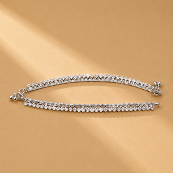 925 Sterling Silver Double-Row Payal