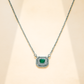 925 Sterling Silver Green Quartz with Moissanite Chain Pendant