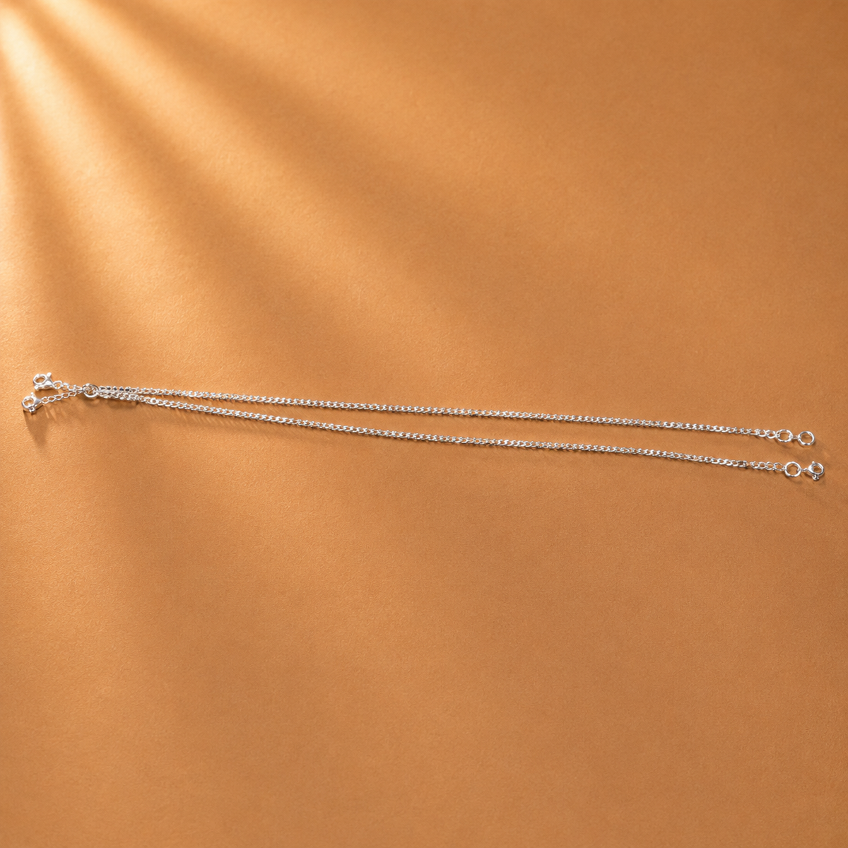 925 Sterling Silver Double Chain Anklet