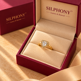 925 Silver Triangle Polki Moissanite Ring