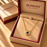 925 Silver Oval Blue Quartz Moissanite Chain Pendant