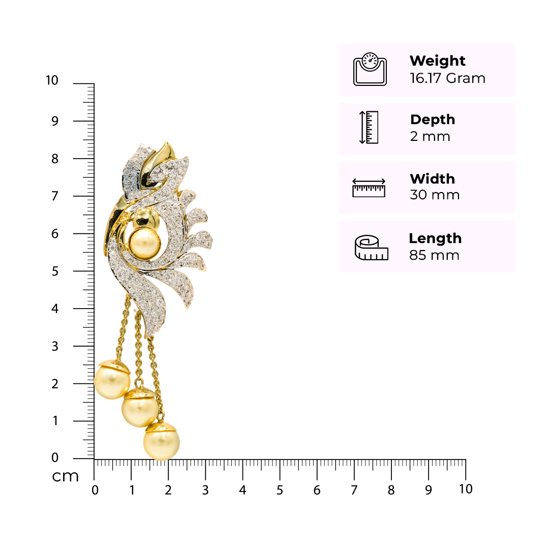 One-of-One 92.5 Silver Pearl Cascade Statement Brooch