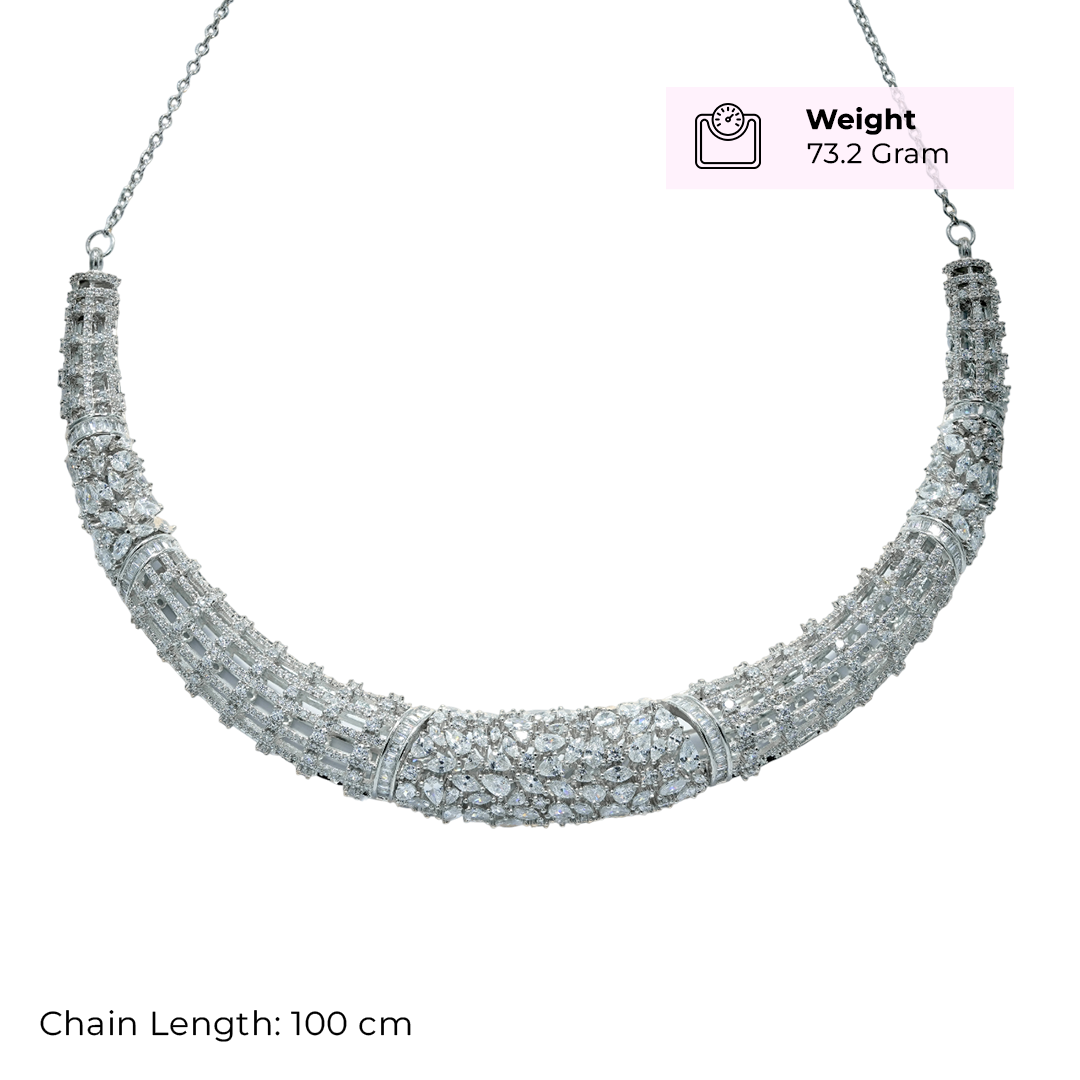 92.5 Sterling Silver Structured Luminosity Necklace Set