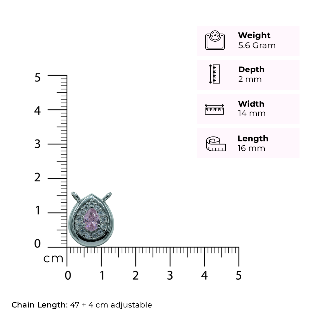 One-of One 92.5 Silver Blush Pink Teardrop Pendant Necklace