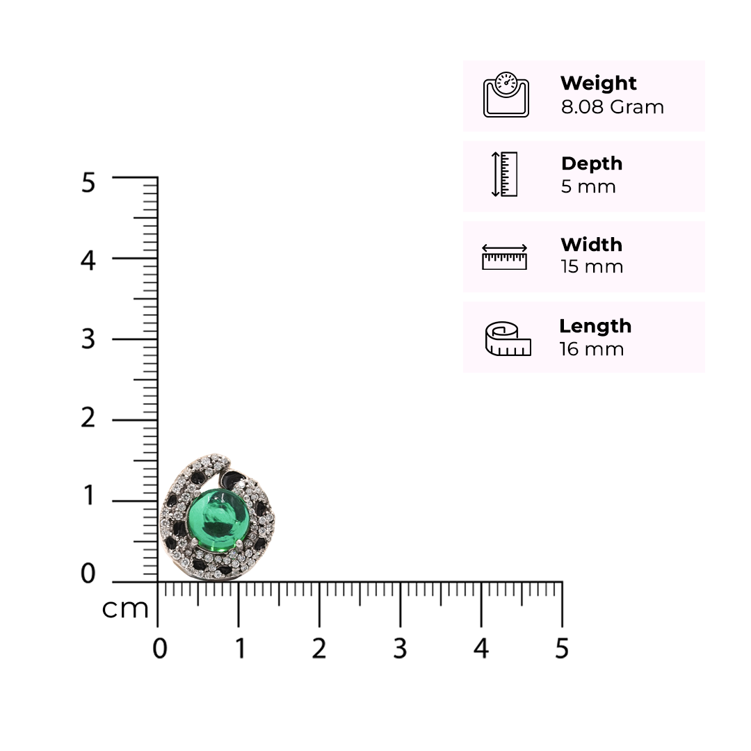 One-of-One Emerald Swirl Stud Earrings in 92.5 Silver